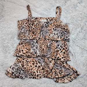 Avenue Shirt Womens 14‎ 16 Animal Print Tank Halter Top Stretch Casual Comfort